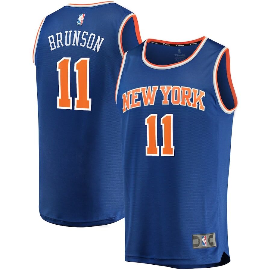 Jalen Brunson Jersey - Knicks S-2X 3X 4X 5X Nike Blue / Black